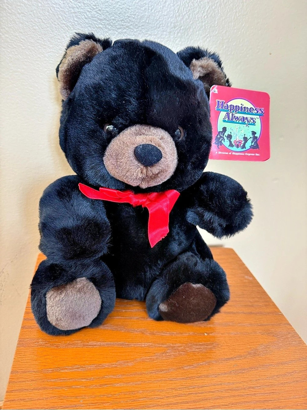 Happiness Always Minky The Bear Black Brown Bear NWT